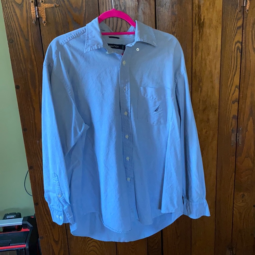 Blue button down shirt